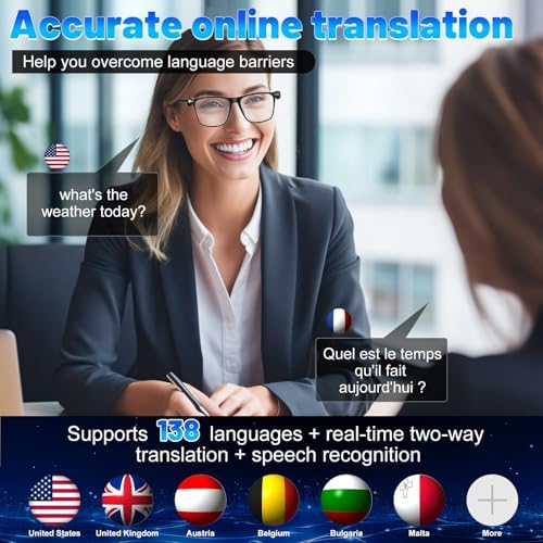 AI Translation Smart Glasses with 138 Languages, Bluetooth Glasses Compatible with ChatGPT, Photochromic Lens with Open-Ear Speakers for Men Women, for Travel, Business, Driving - Image 4