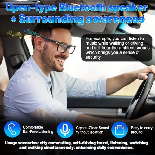 AI Translation Smart Glasses with 138 Languages, Bluetooth Glasses Compatible with ChatGPT, Photochromic Lens with Open-Ear Speakers for Men Women, for Travel, Business, Driving - Image 5